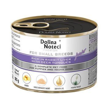 Корм конс.Dolina Noteci Premium для цуценят,юніорів собак маленьких порід з печінкою кролика та язиком оленя, 185 гр DN 185 (441) фото