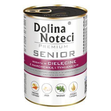 Корм конс.Dolina Noteci Premium Senior для літніх собак с телятиной, морковью и чебрецом,400 гр , DN 400 (066) фото