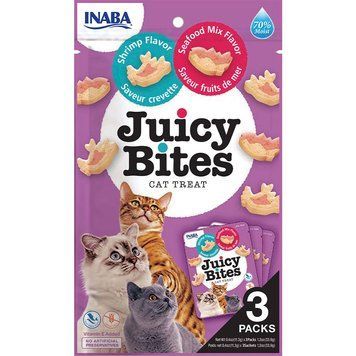 Ласощі INABA "Juicy Bites" для котів, соковиті снеки зі смаком креветок і морепродуктів 3*11,3 гр EU704 фото
