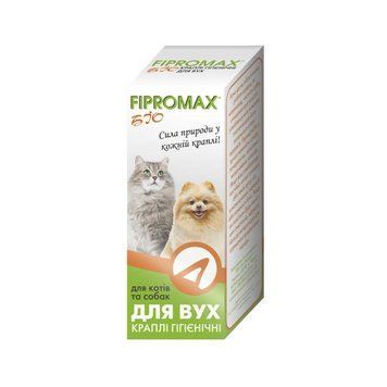 Краплі SUPREMO FIPROMAX БІО д/вух гігієнічні, для котів і собак 15мл НФ-00002583 (FB-034) фото