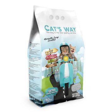 Бентонітовий наповнювач CAT'S WAY марсельске мило + бірюзові гранули, 10л CTSWY-004-2 фото