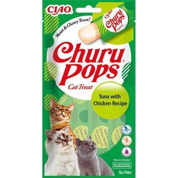 Ласощі INABA "Churu Pops" для котів, тунець з куркою 4*15 гр EU713 фото