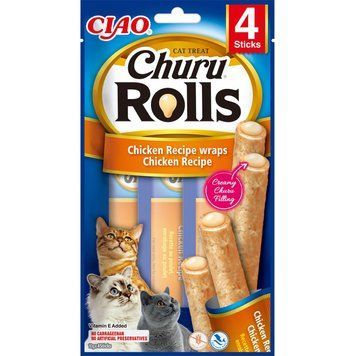 Ласощі INABA "Churu Rolls" для котів, з куркою 4*10 гр EU733 фото