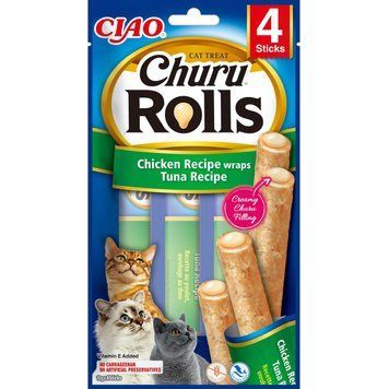 Ласощі INABA "Churu Rolls" для котів, курка/тунець 4*10 гр EU731 фото